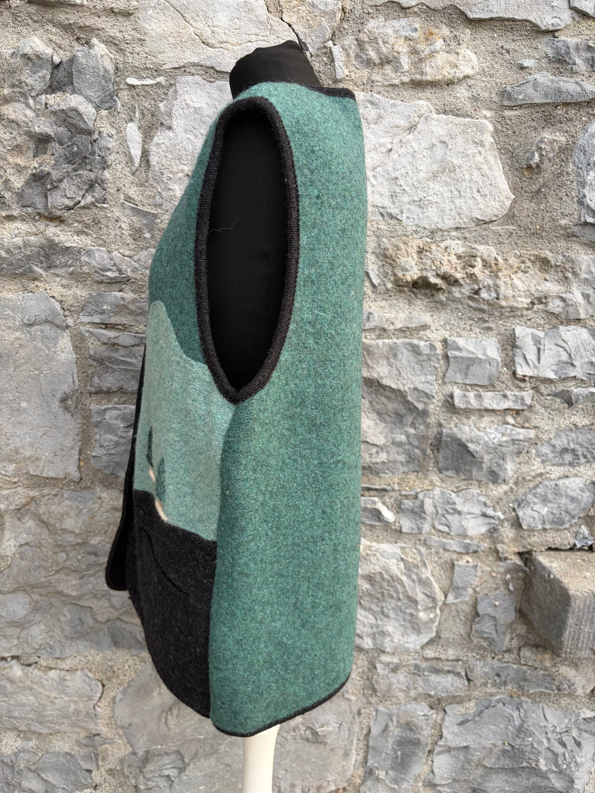 Tyrolean teal wool vest uk 14-16
