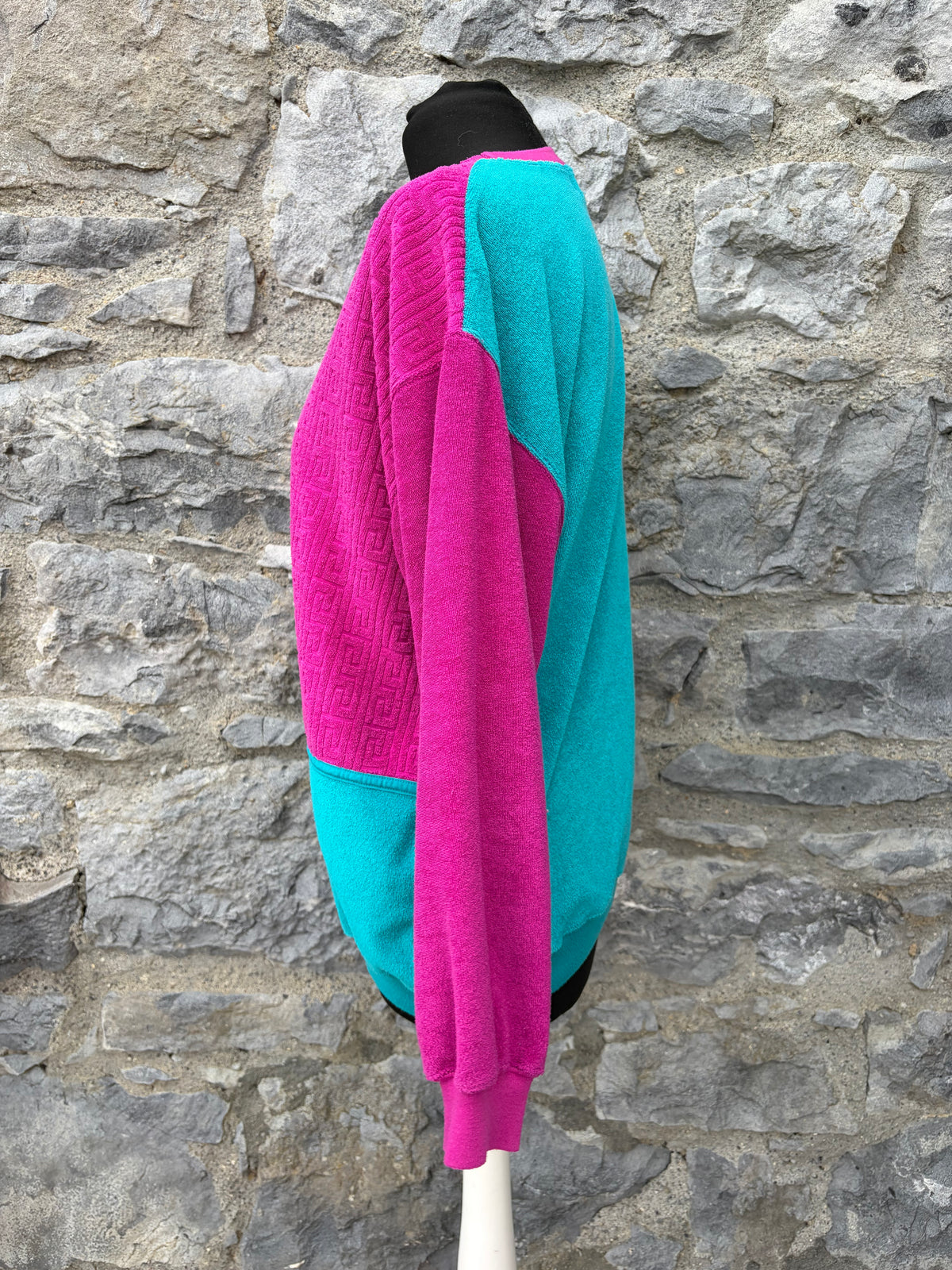 80s pink&turquoise sweatshirt uk 10-12