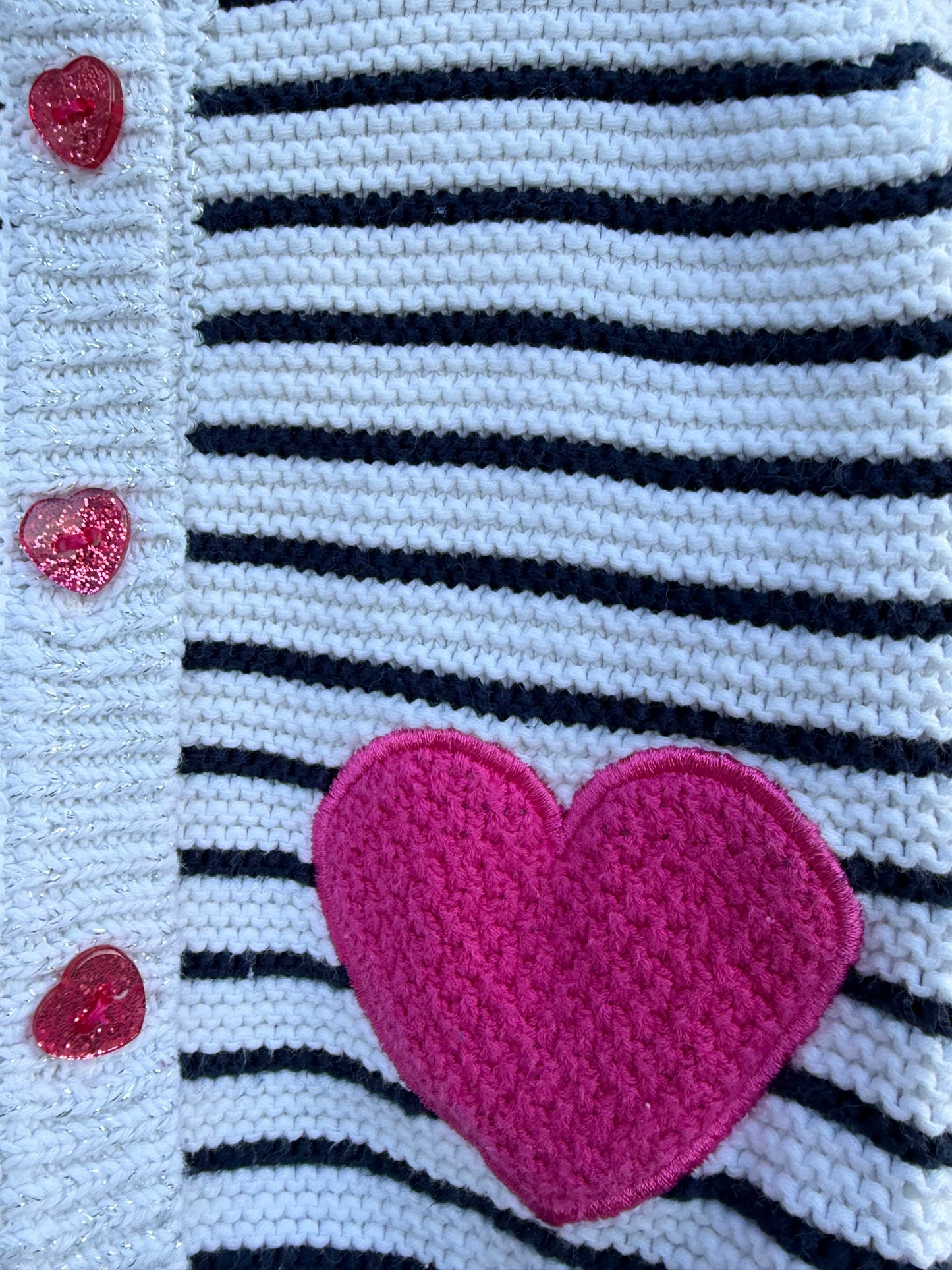 Hearts pockets Stripy cardigan 12-18m (80-86cm)