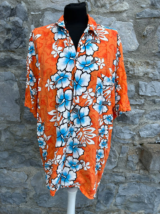 Orange Havaiian shirt Large