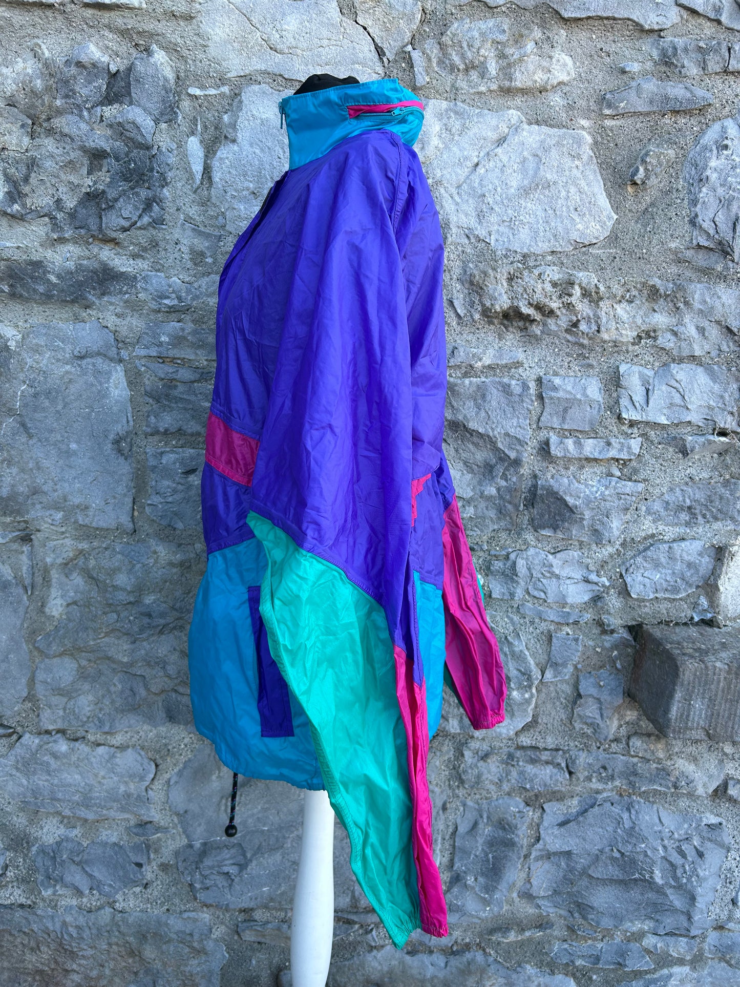 80s colourful rain jacket Large