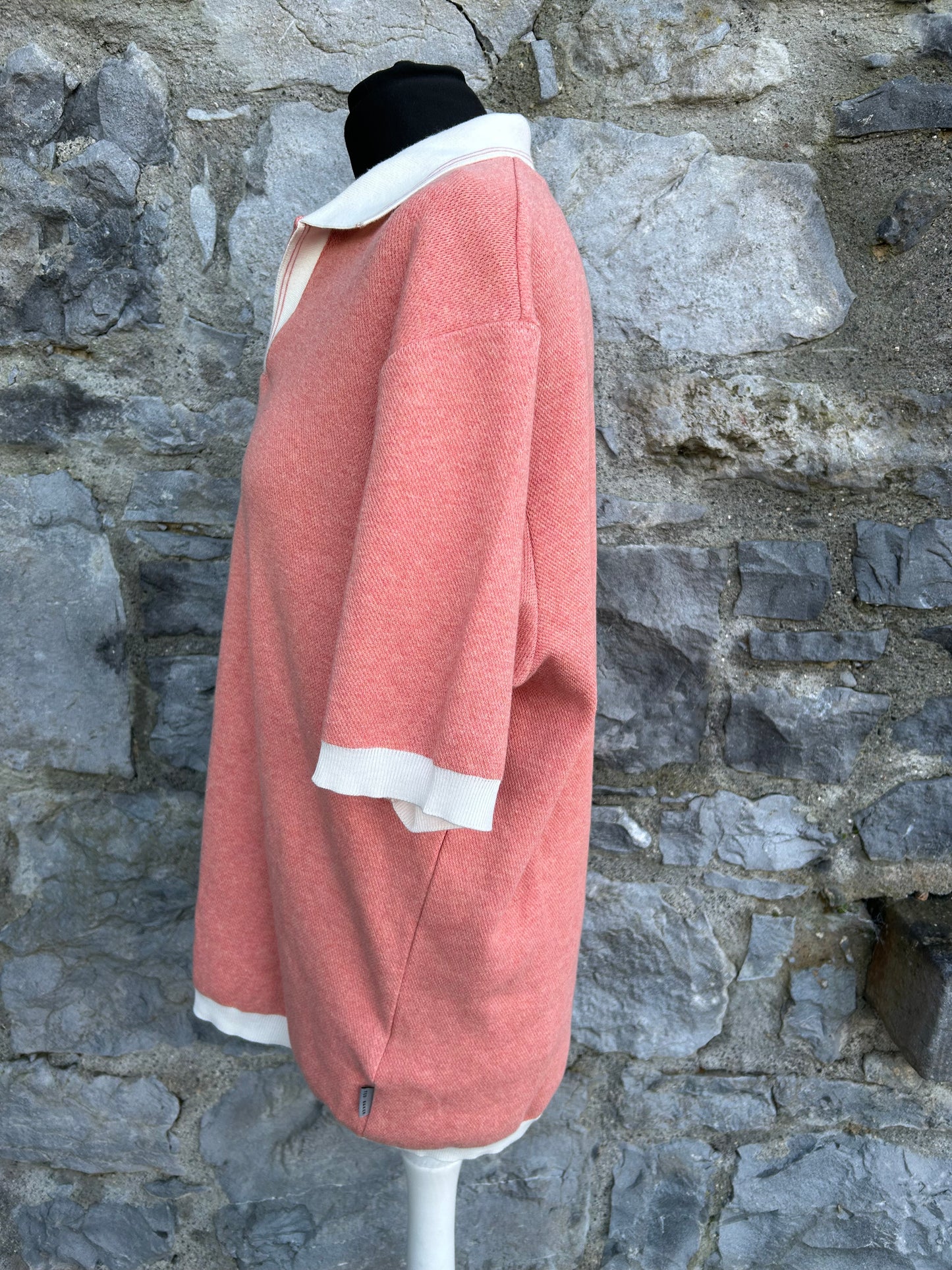 Orange knitted polo shirt Large