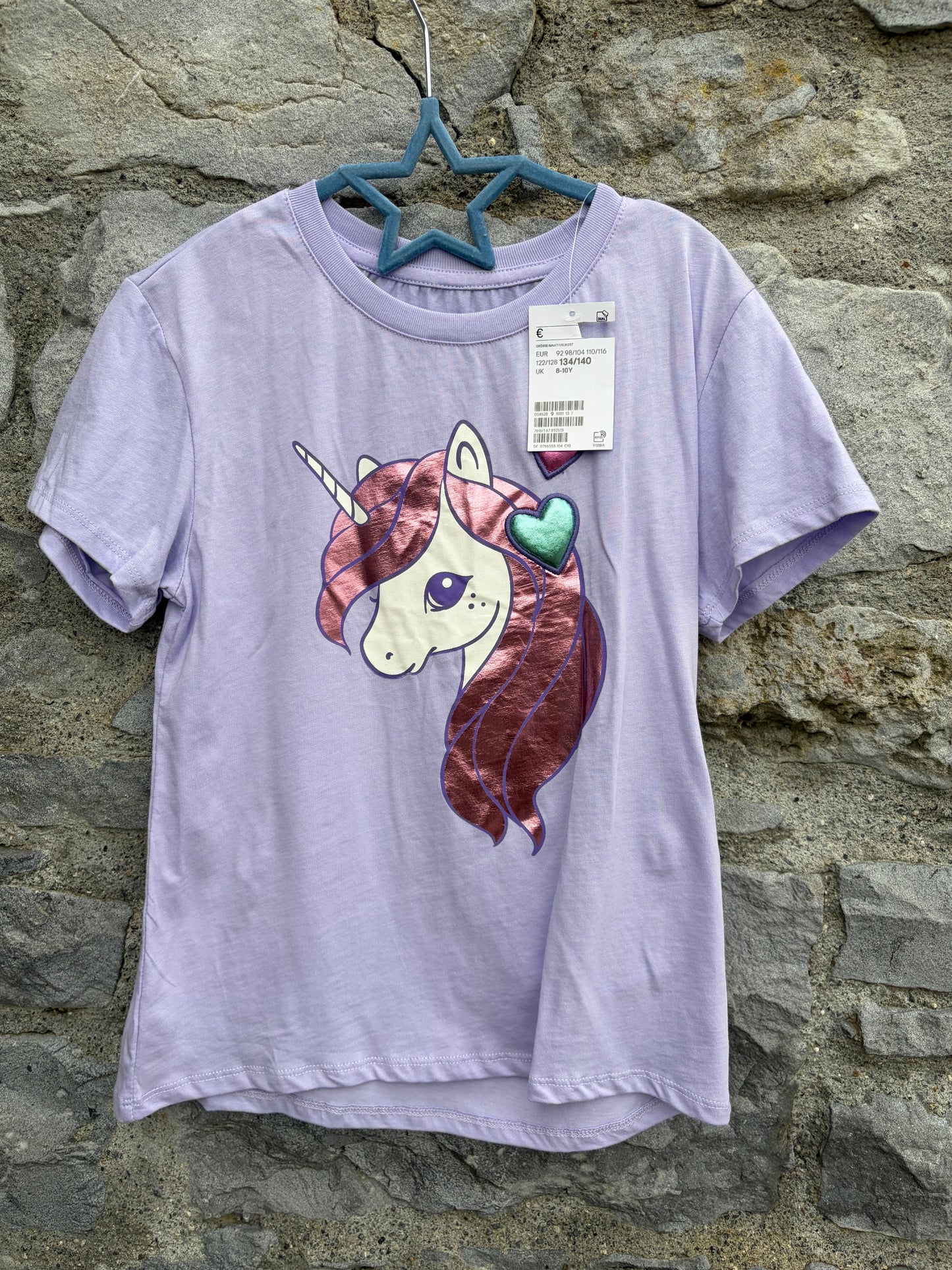 Unicorn purple T-shirt 9-10y (134-140cm)