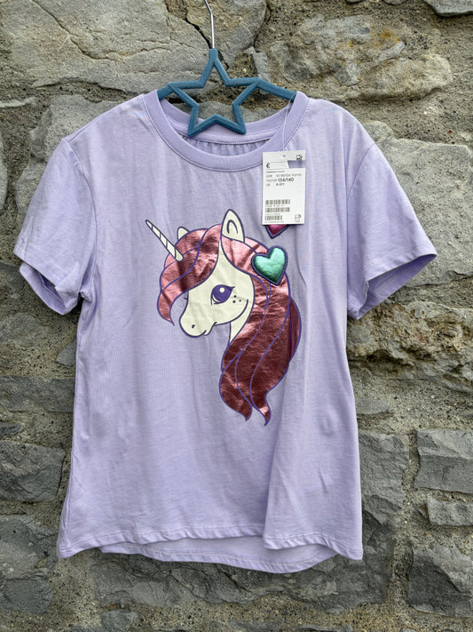 Unicorn purple T-shirt 9-10y (134-140cm)