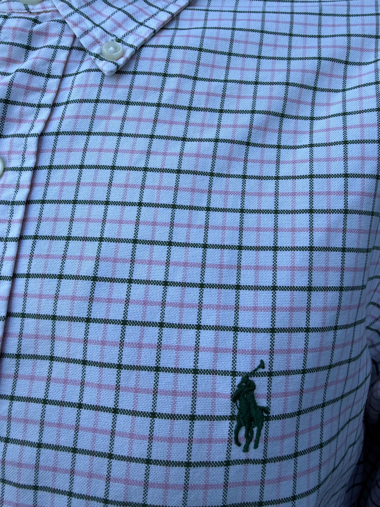 RL pink check shirt Medium
