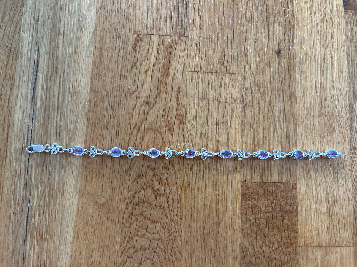 Amethyst&silver Celtic bracelet