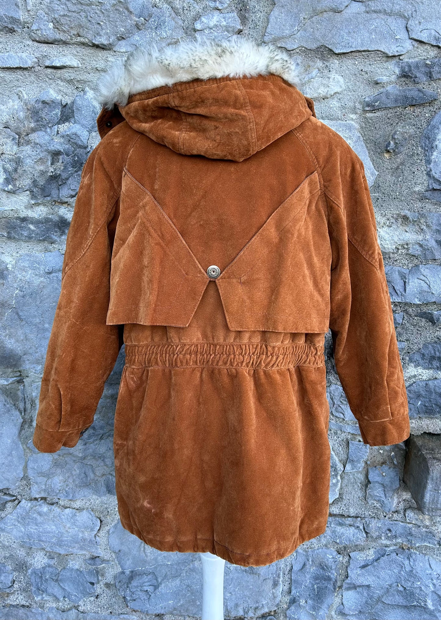 80s brown suede like jacket uk 12-14