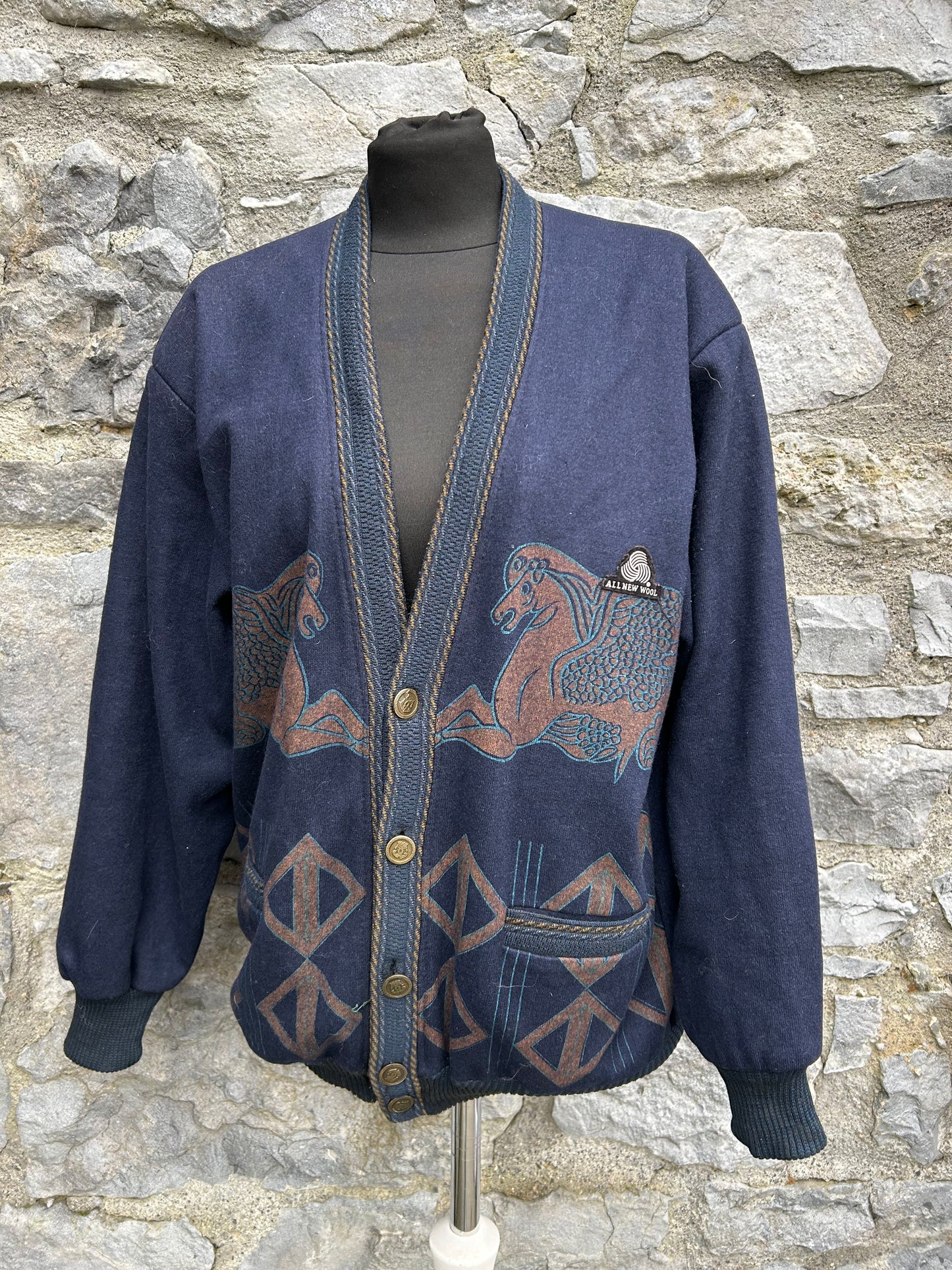 80s Pegasus navy cardigan Medium