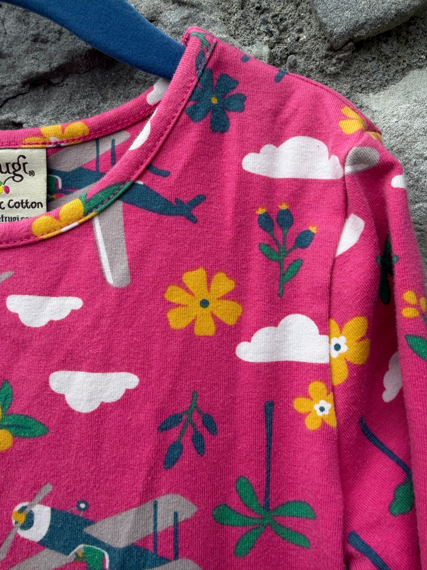 Playful airplane pink skater dress  5-6y (110-116cm)