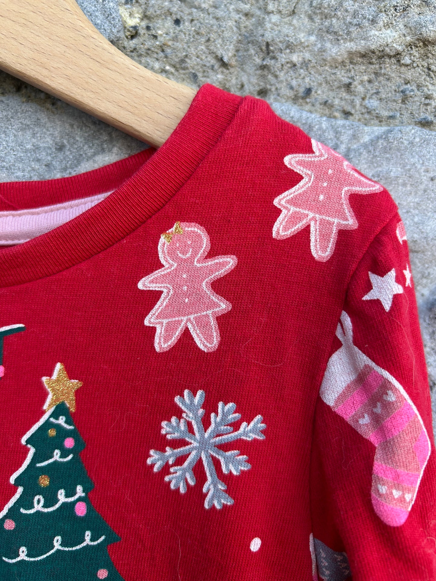 Christmas print red dress 2-3y (92-98cm)