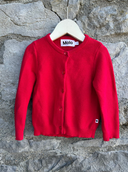 Red cardigan 9m (74cm)