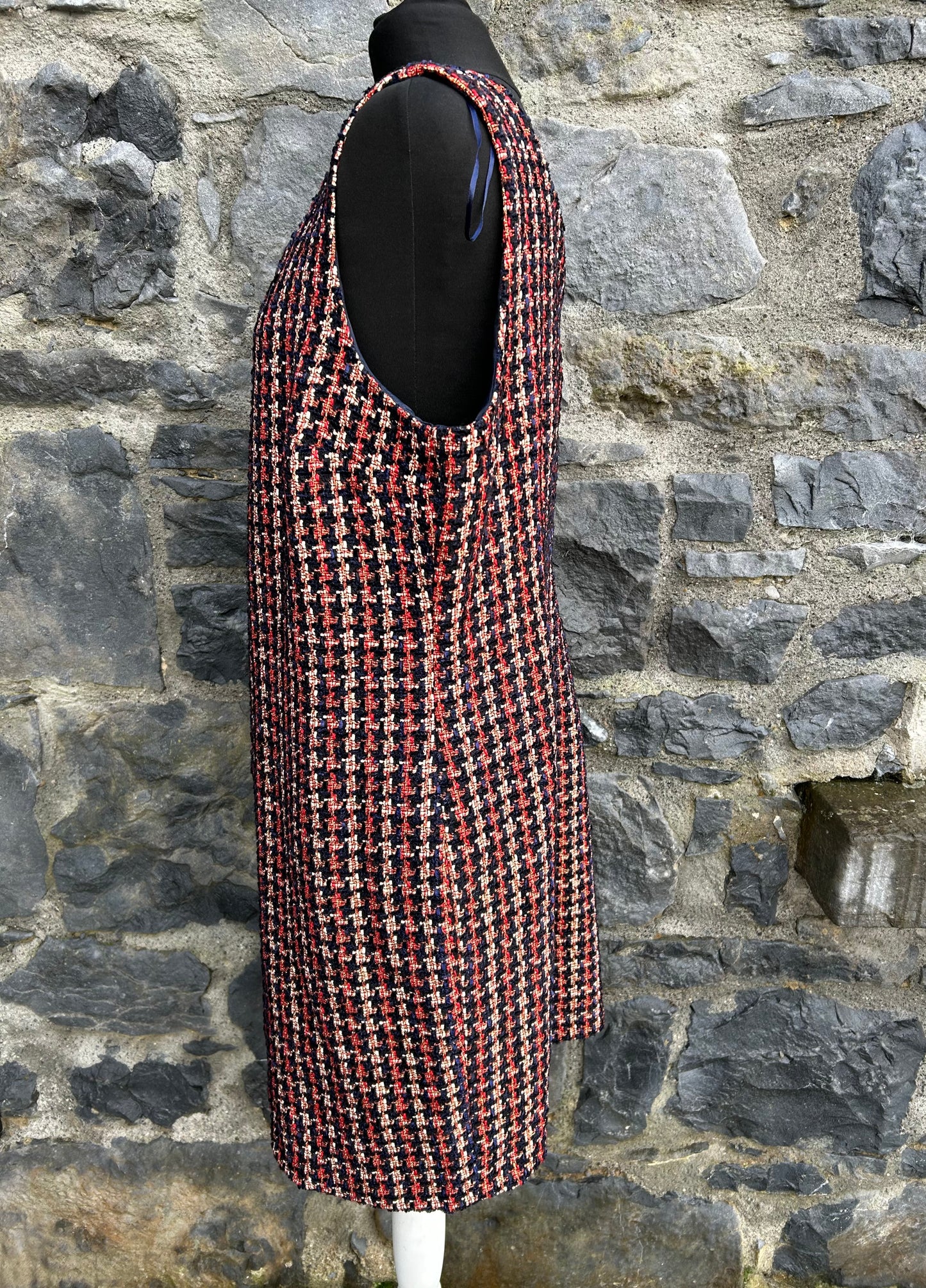 Sparkly red check pinafore uk 16