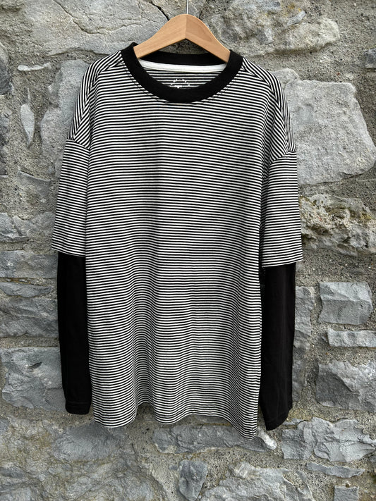 Black&white stripy top 11y (146cm)