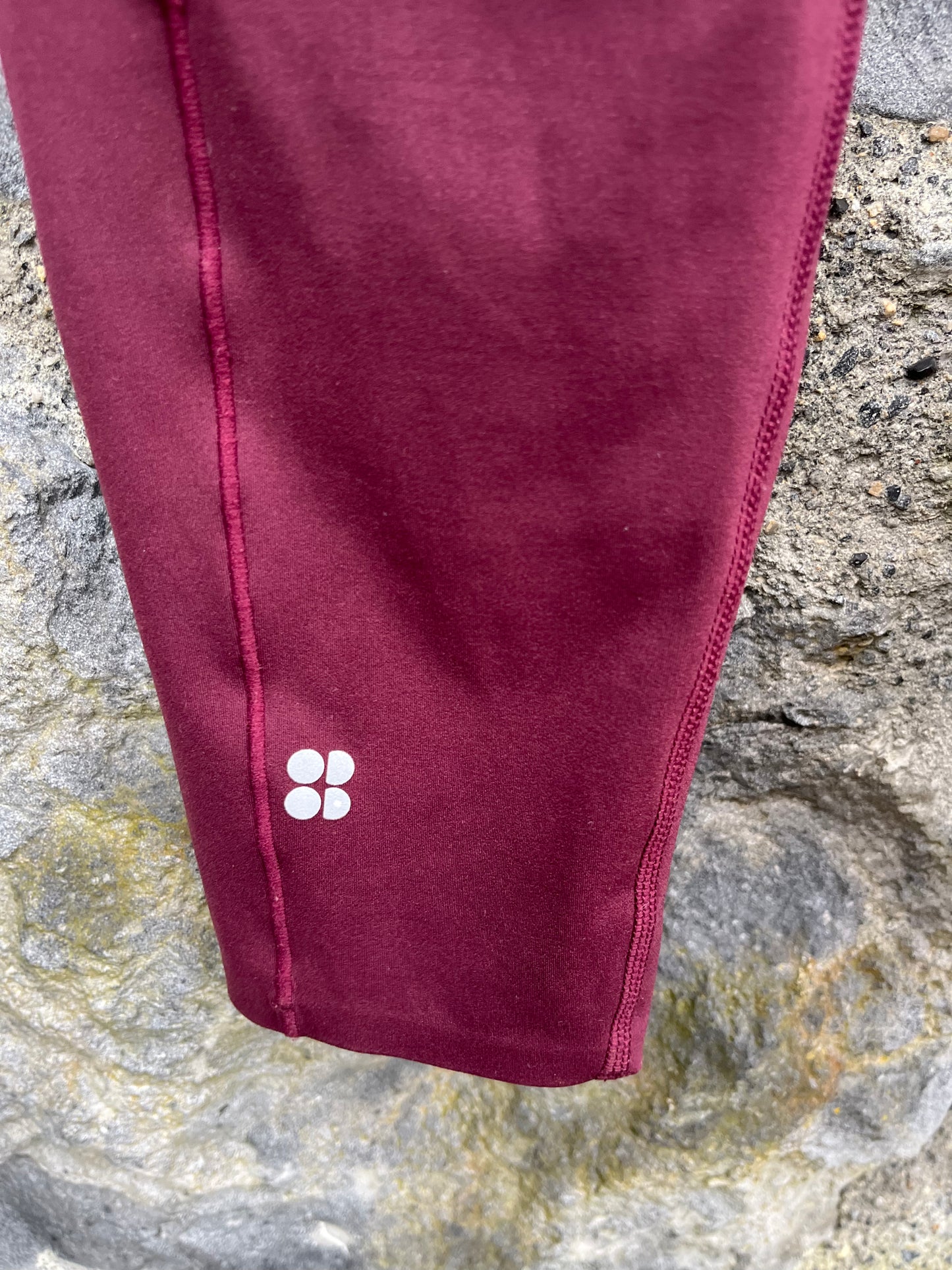 Sweaty Betty 7/8 maroon leggings uk 10-12