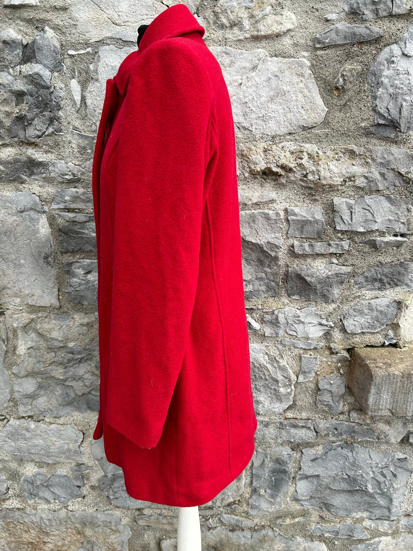 90s red woolly coat uk 10-12