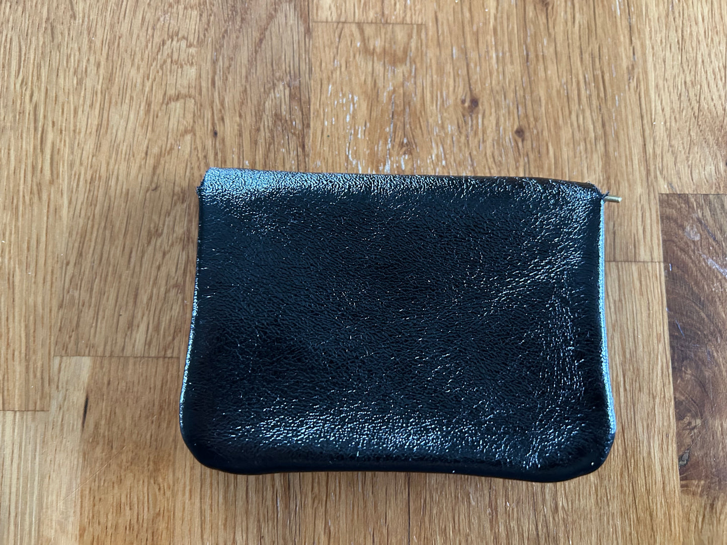 Small black leather purse