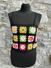 Load image into Gallery viewer, Floral crochet squares top uk 6-8
