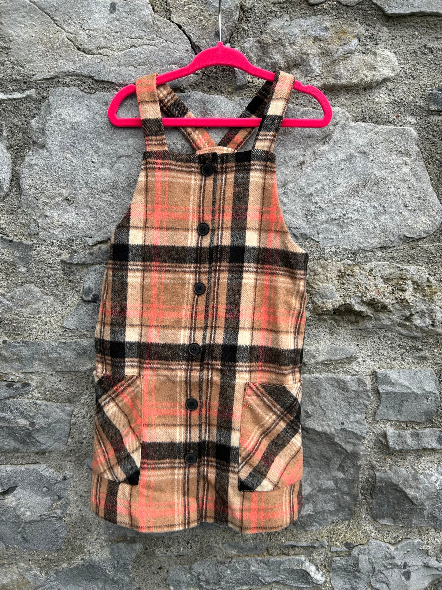 Pink check pinafore  4-5y (104-110cm)