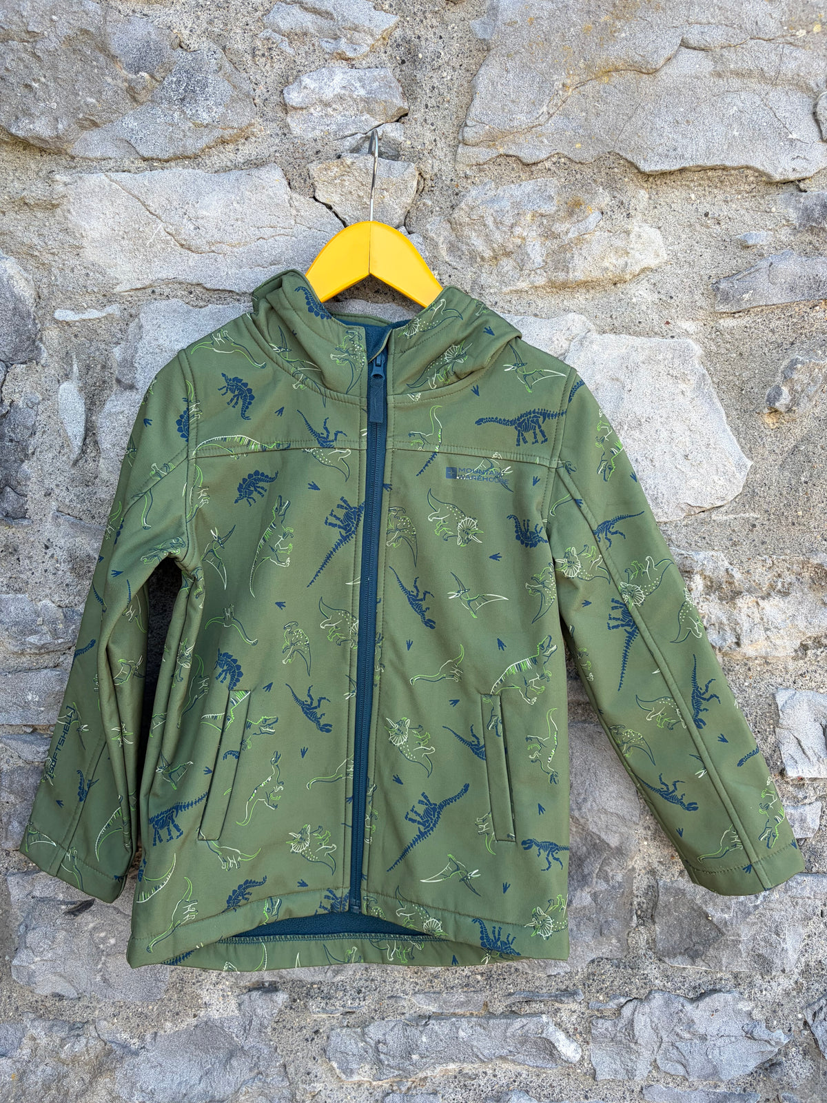 Dinosaurs khaki soft shell jacket  7-8y (122-128cm)