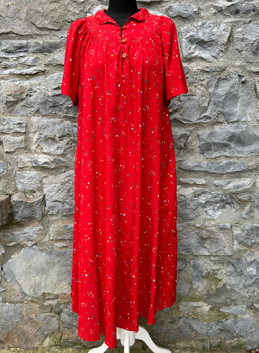 80s tiny stars red dress uk 14