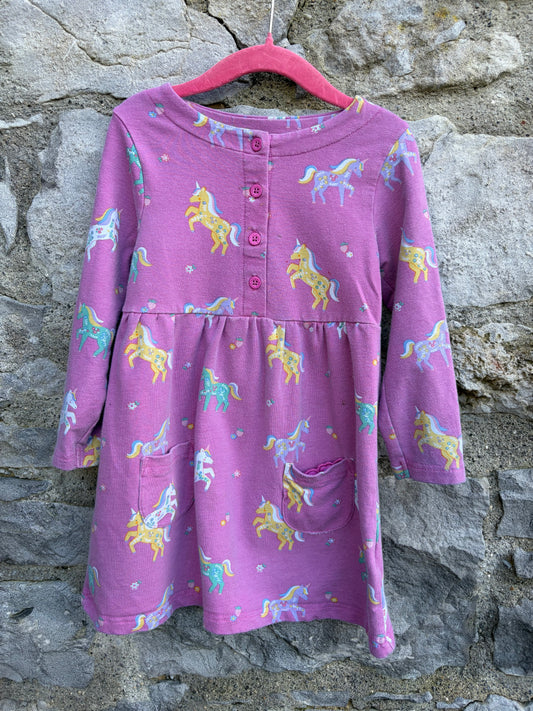 Unicorns purple dress 3-4y (98-104cm)