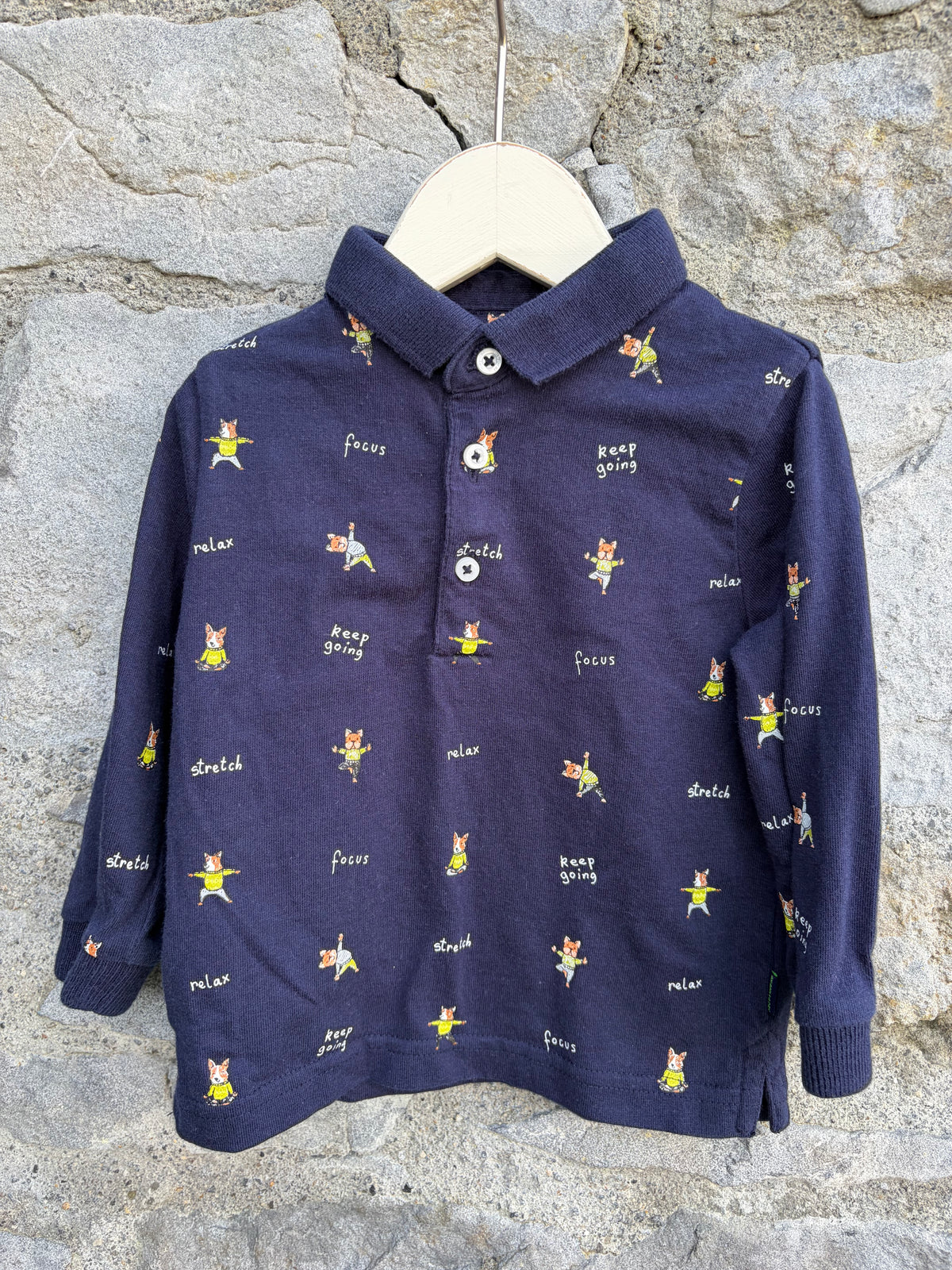 Dog yoga navy top 6-9m (68-74cm)
