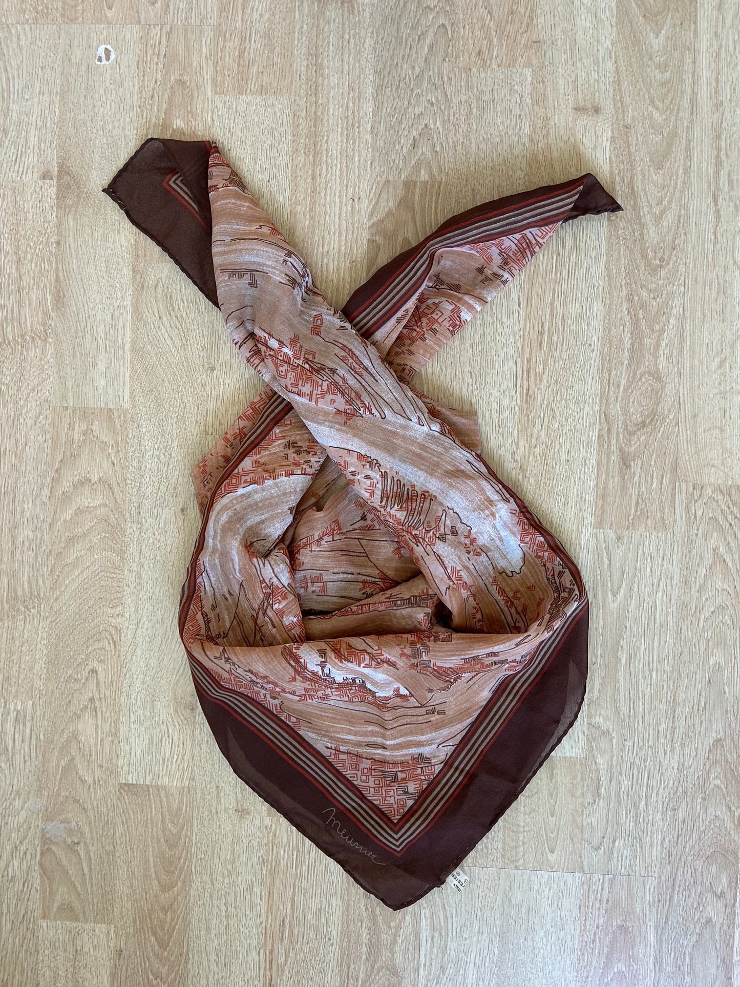 Brown abstract scarf