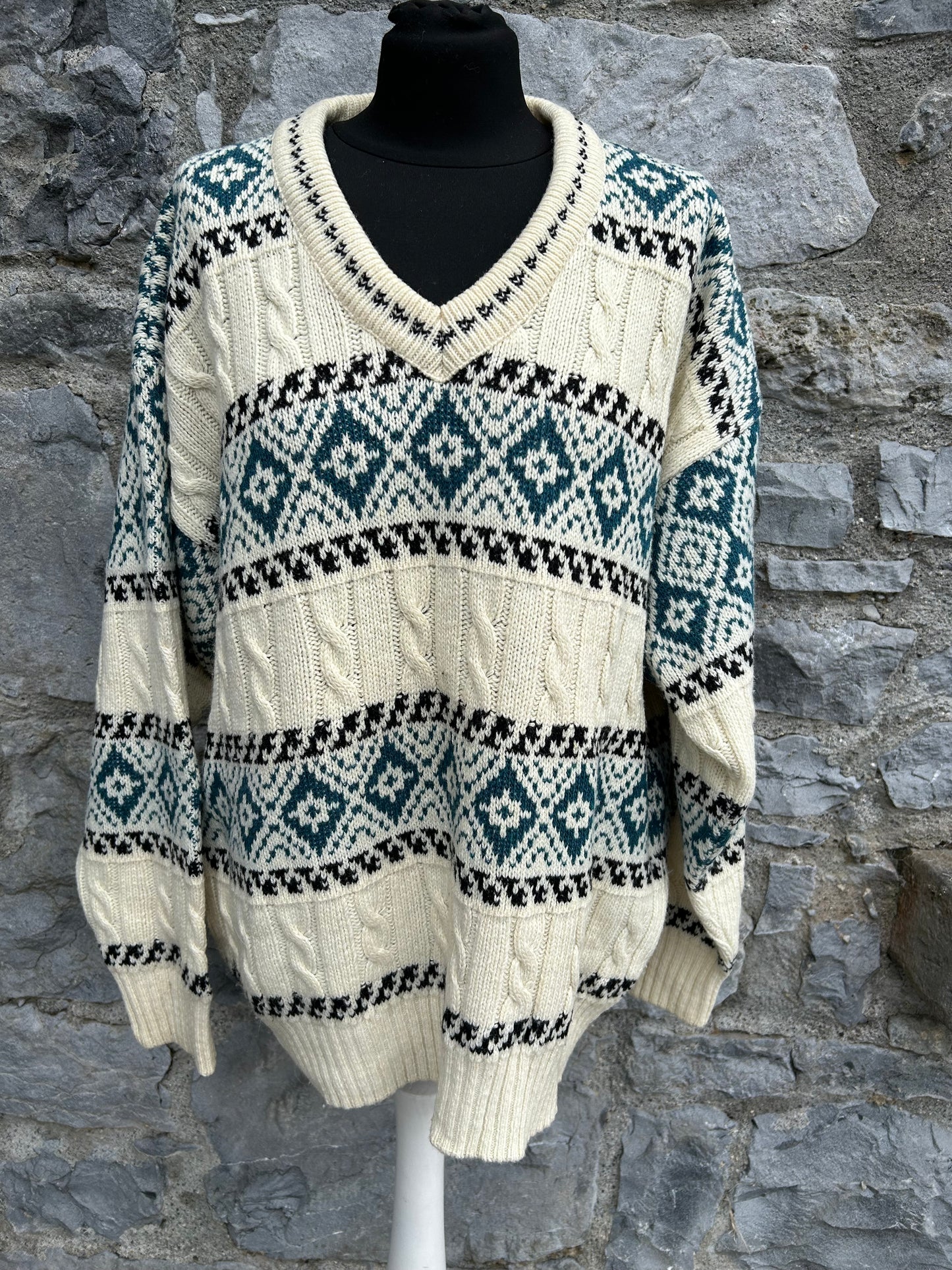 80s geometric panel jumper Large