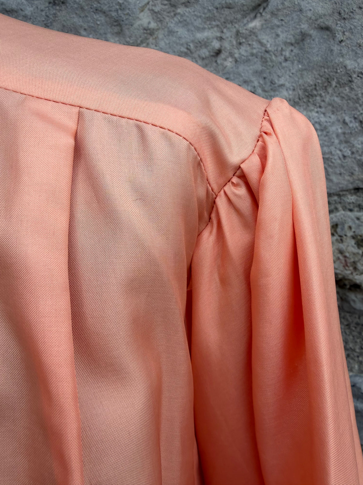 80s peach satin blouse uk 14
