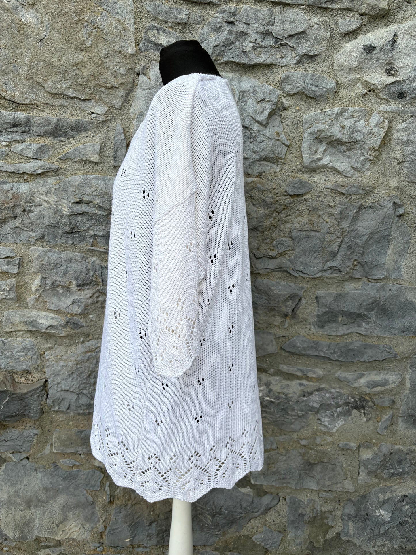 90s white knitted top uk 14-16
