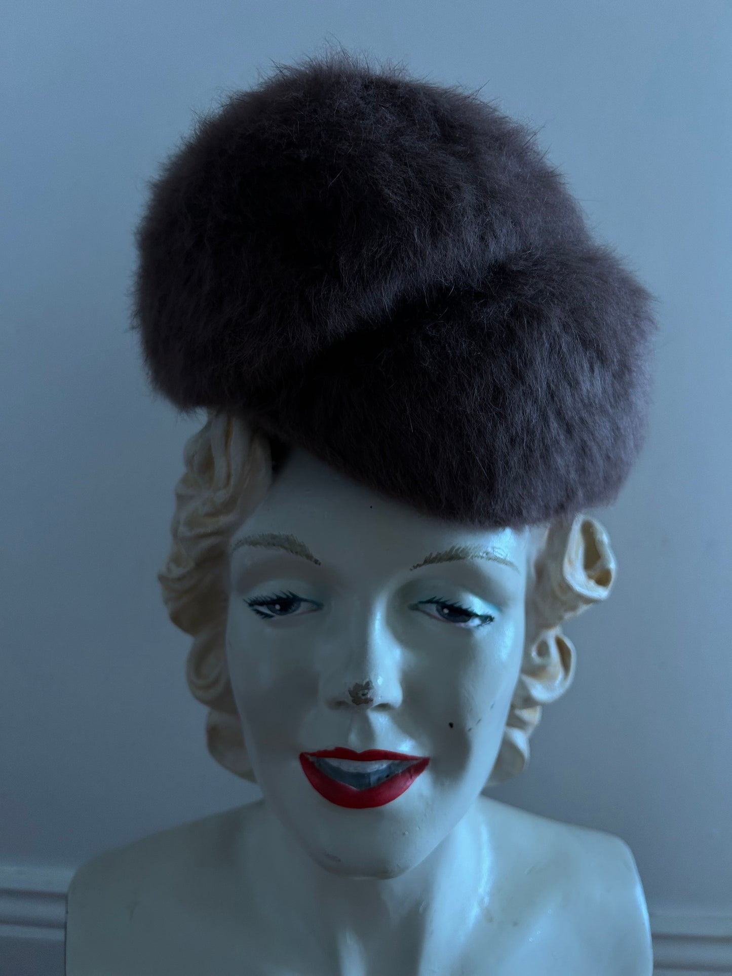 Brown furry hat