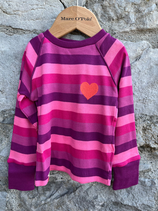 Very berry Big Stripes top  12m (80cm)