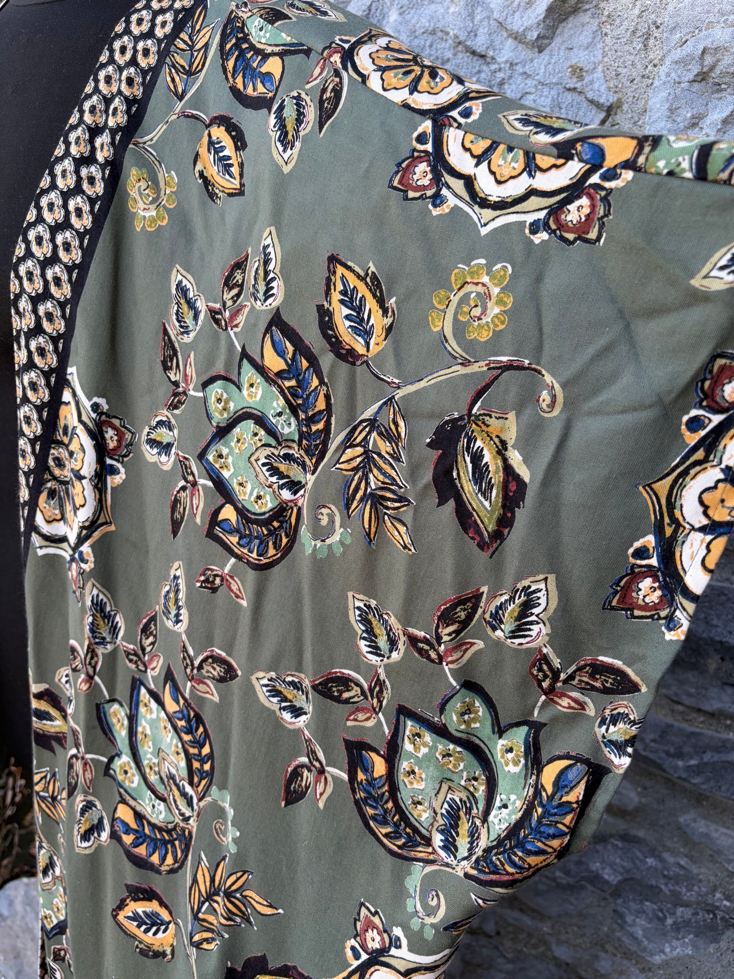 Olive green floral kimono uk 16-18