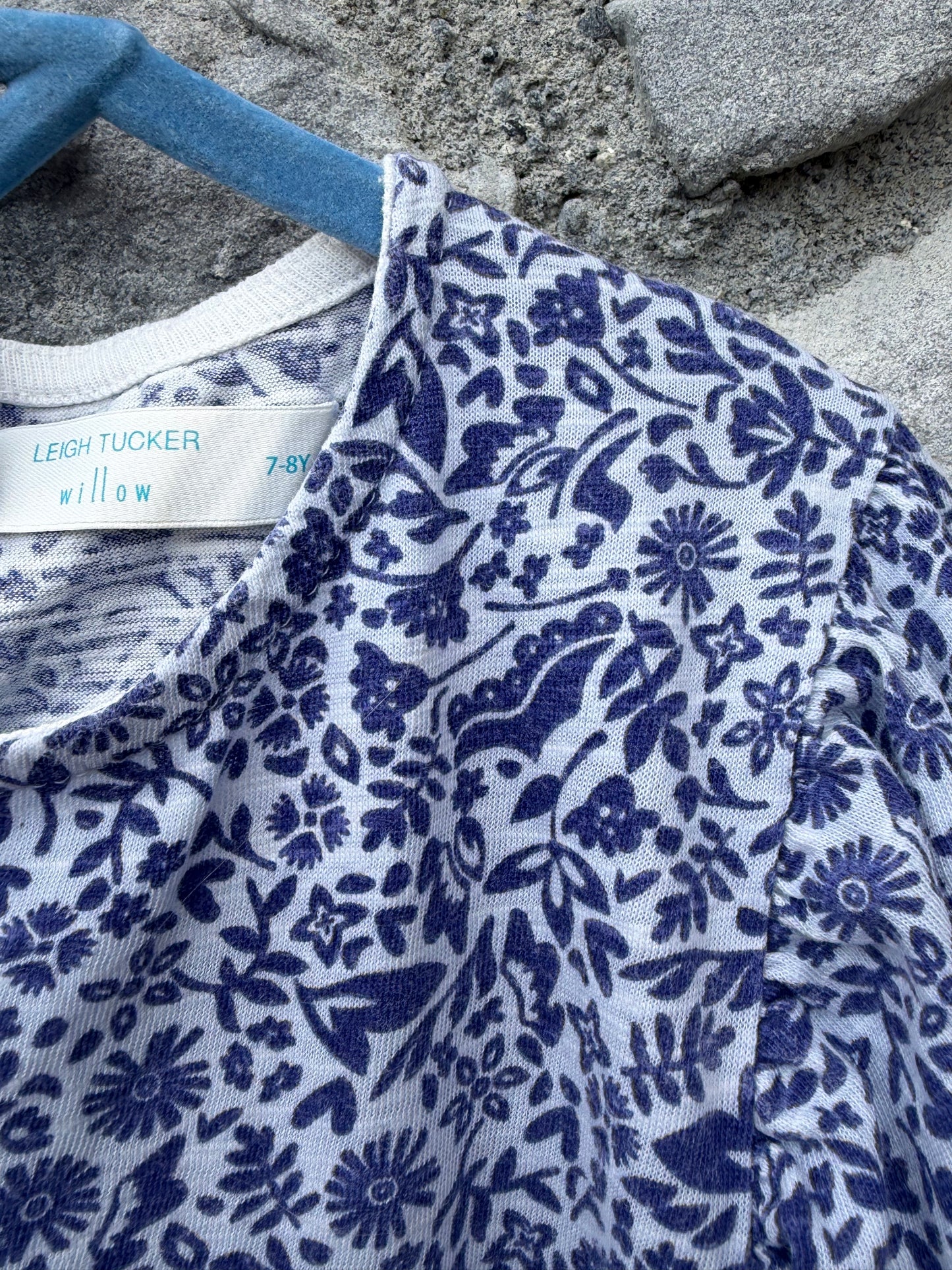 Navy botanical dress 7-8y (122-128cm)