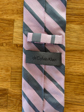 Load image into Gallery viewer, Pink&amp;grey stripy tie
