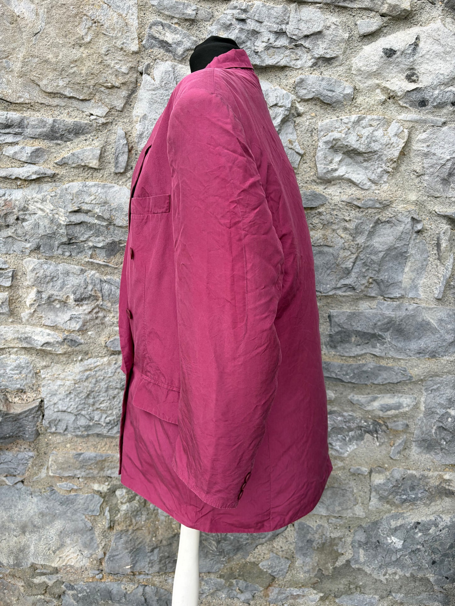 80s maroon silk jacket Large