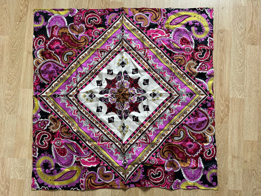 Purple paisley silk scarf