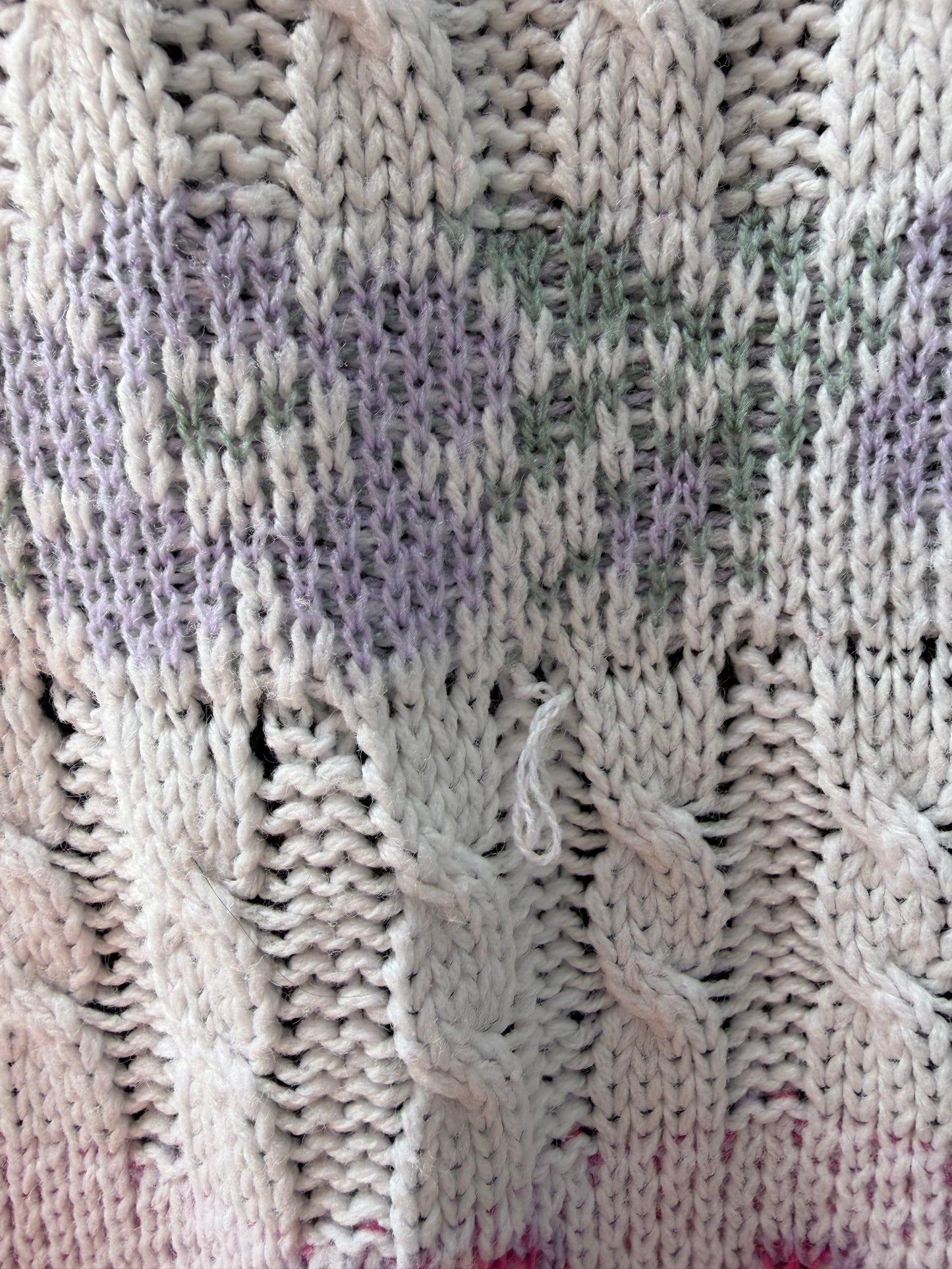 80s floral stripes knitted top uk 8-10