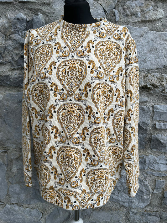 Old gold embroidered top uk 14