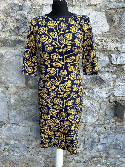 Mustard flowers navy dress uk 10