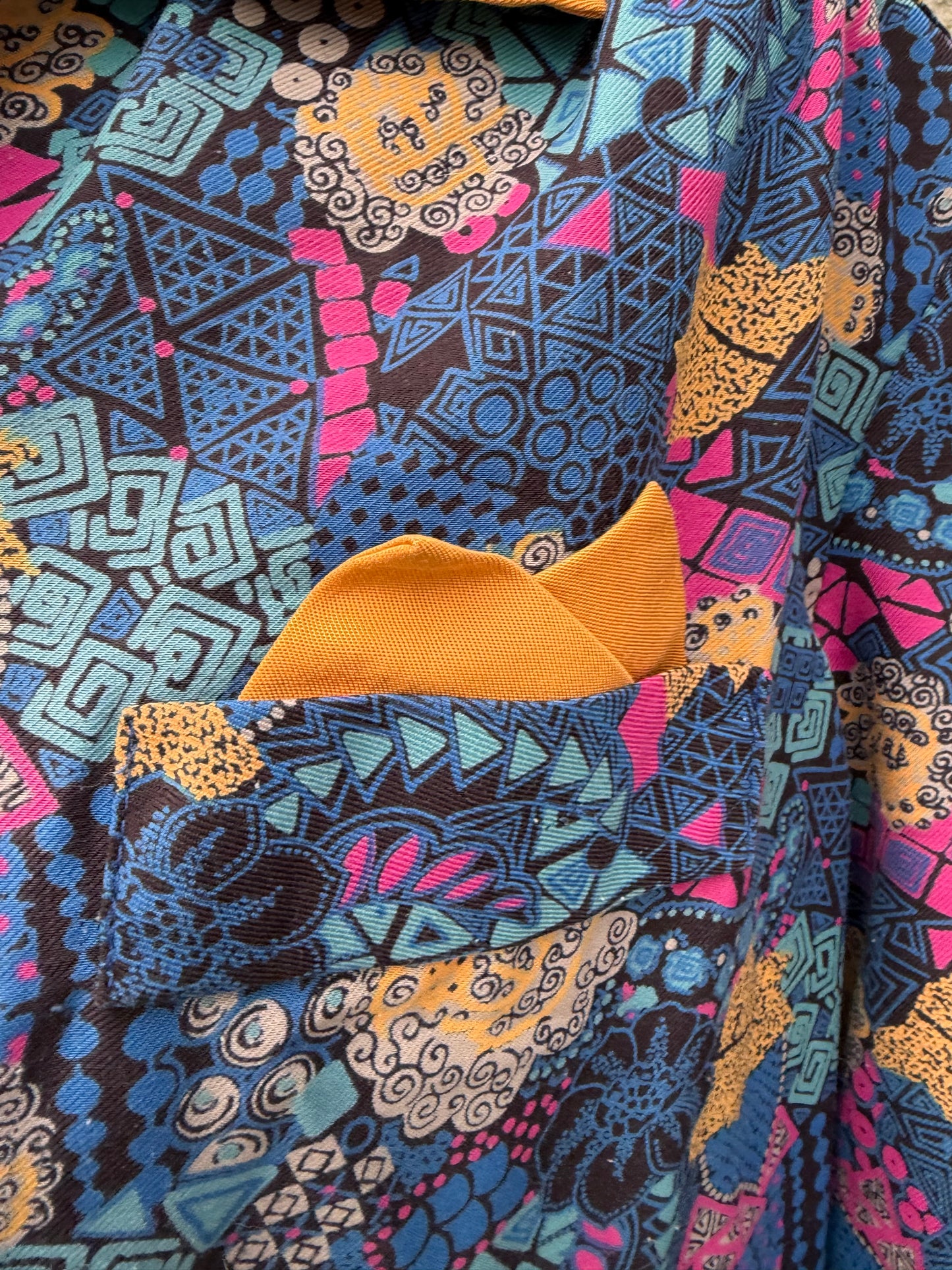 80s blue floral dropped waist dress uk 12