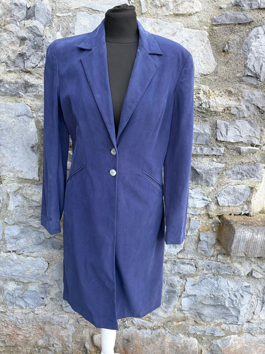 90s silk navy coat uk 10-12