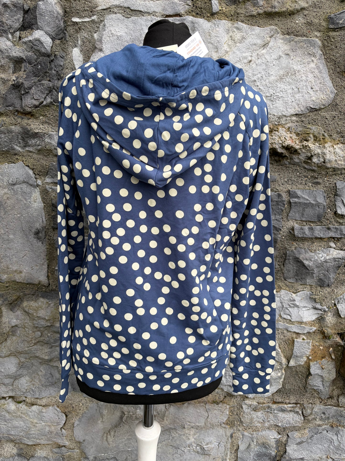 Danoline Hoodie Cold Slate/Chalk BIG FUNNY DOTS uk 8-10