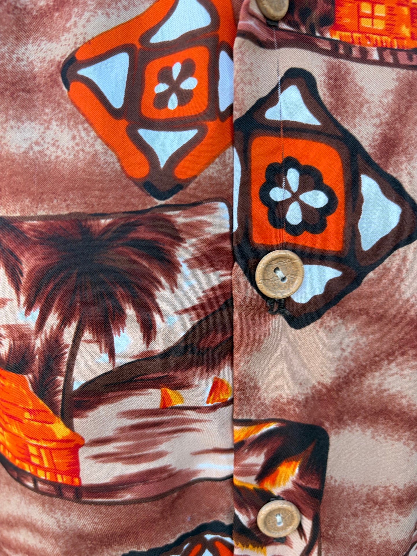 90s brown palm trees shirt Large