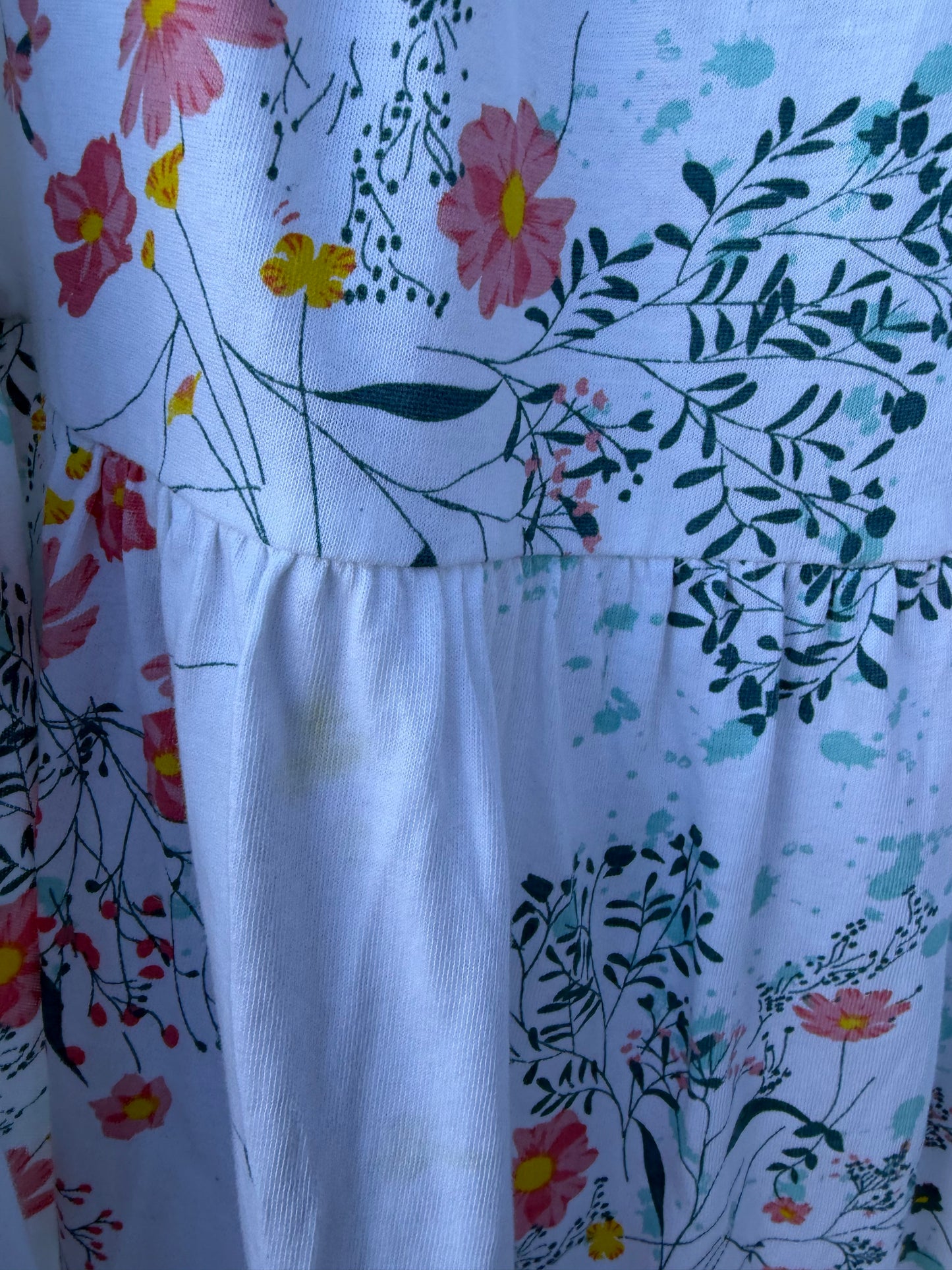White floral tiered dress 9-10y (134-140cm)
