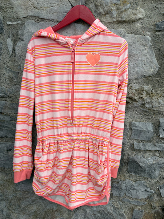 Coral velour stripy jumpsuit  11-12y (146-152cm)