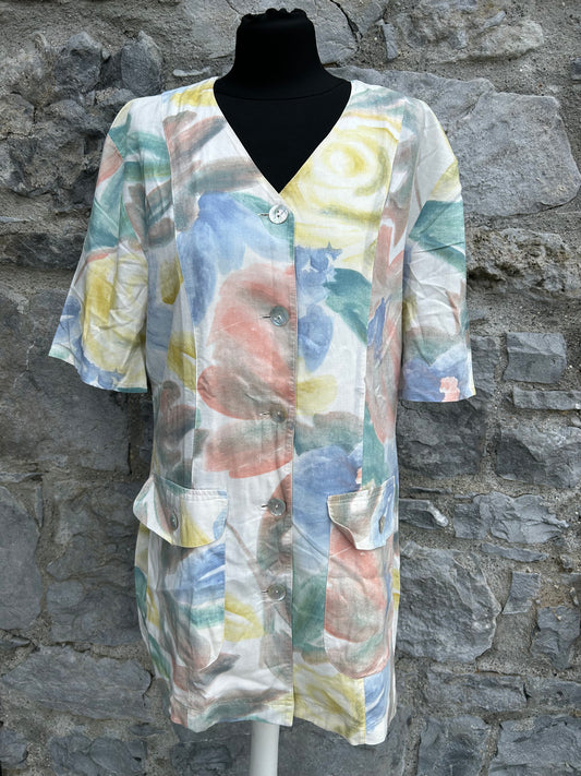 80s pastel floral top uk 12-14