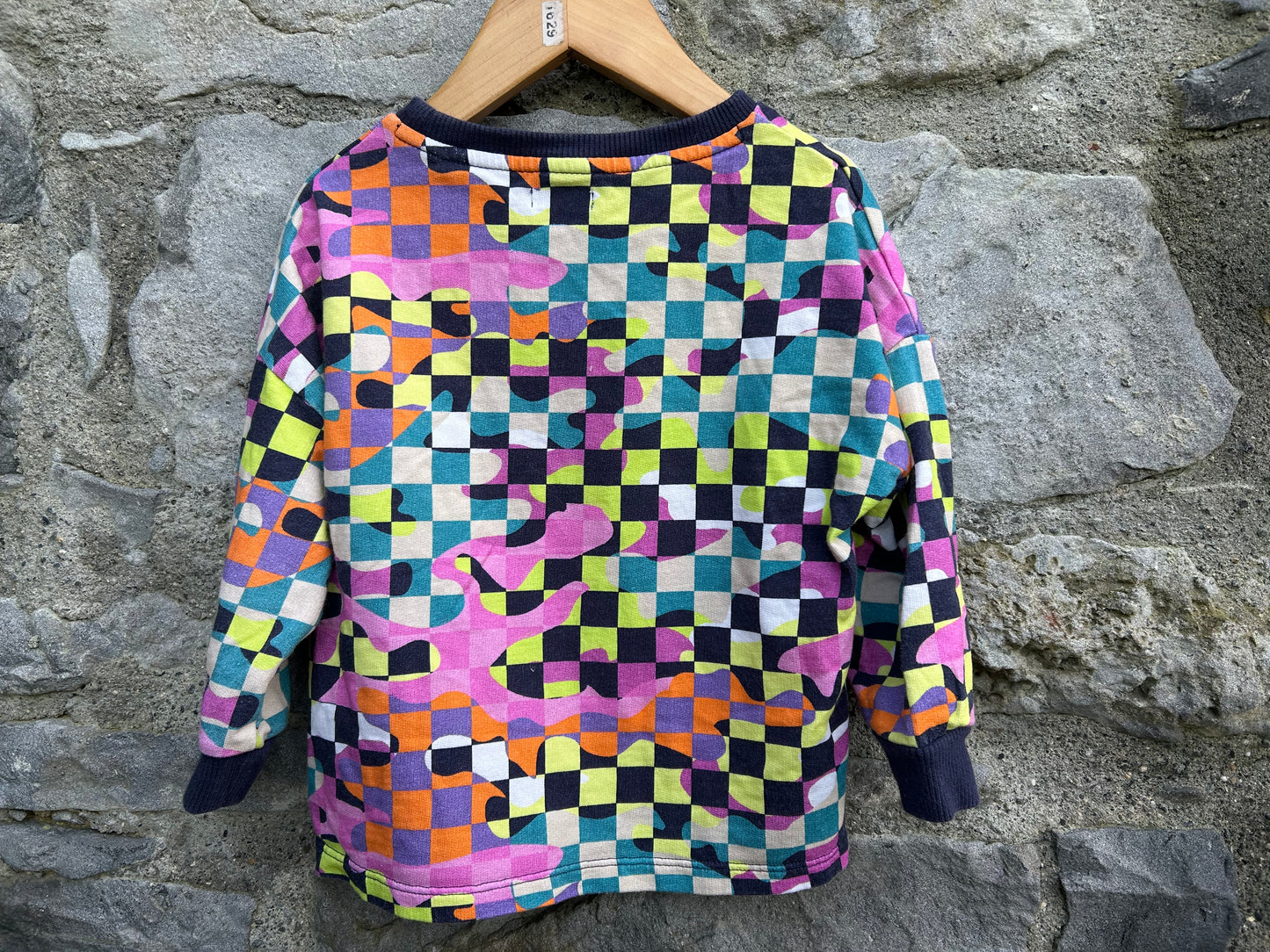 Colourful squares sweatshirt 3y (98cm)
