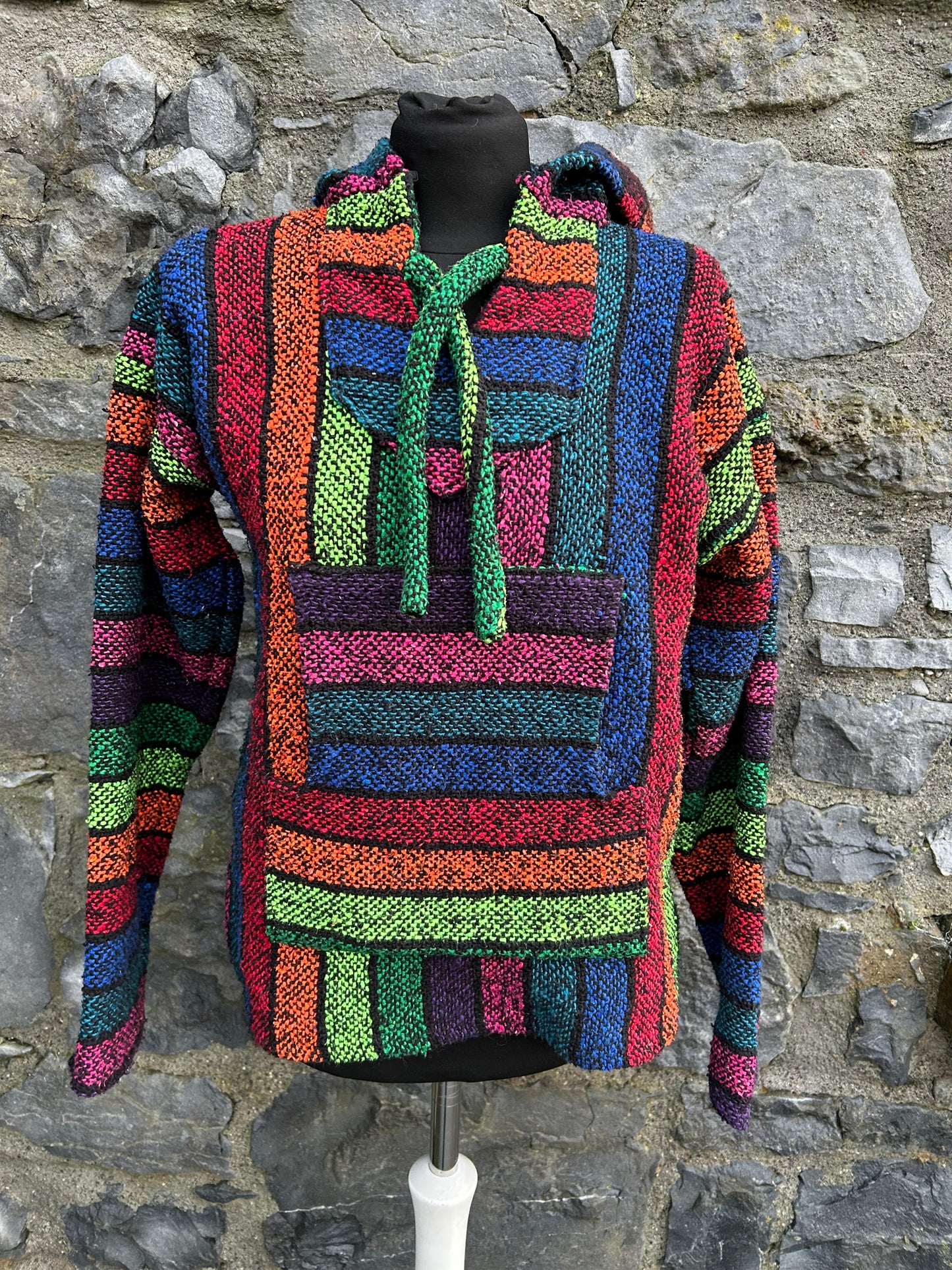 90s rainbow stripes hoodie uk 12