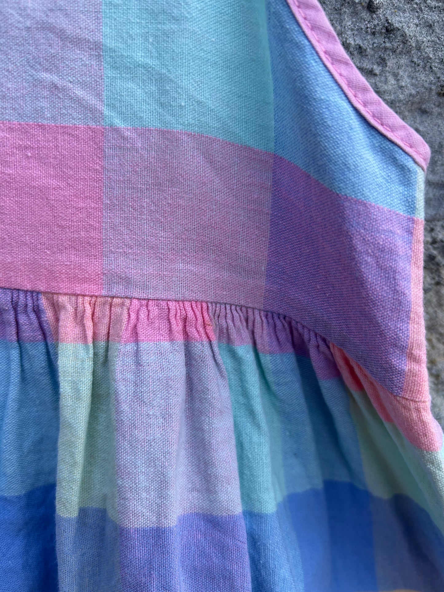 Colourful check summer dress 2y (92cm)